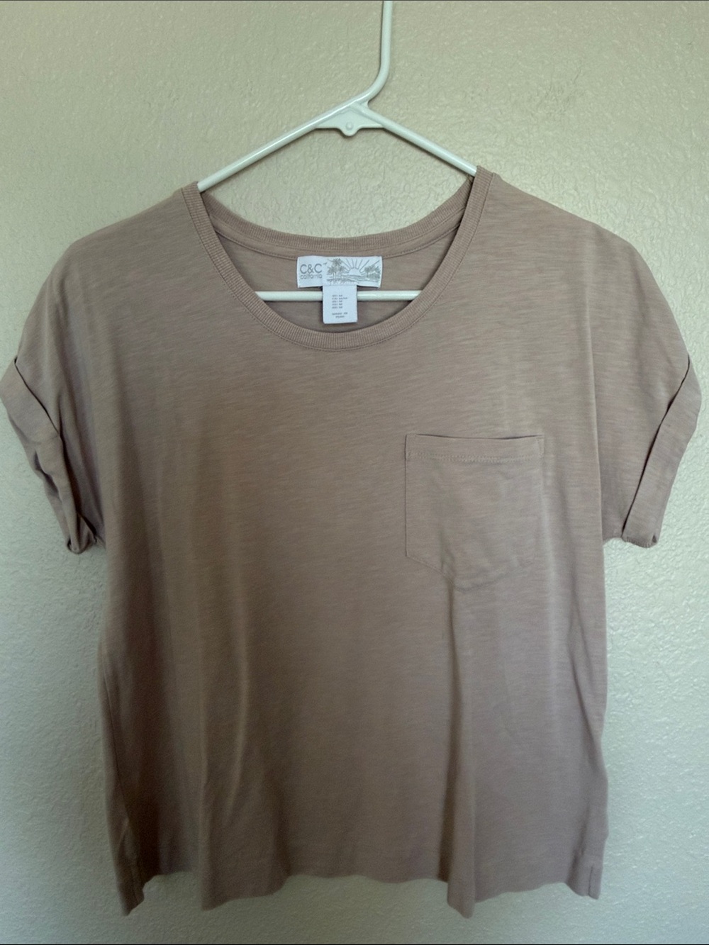 C&C California Dusty Mauve Pocket Tee - Picture 3 of 8